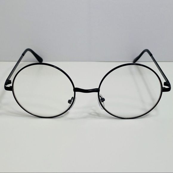 Other - H18-1: small Black Clear Lens Circle Glasses